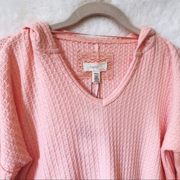 Cupio Blush Peach Soft High Low Hoodie - Picture 14 of 15